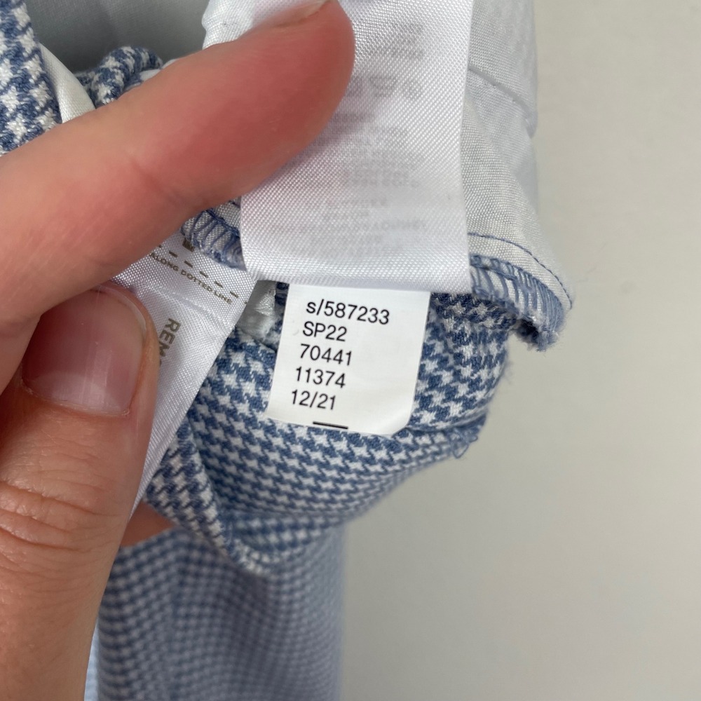 LOFT Women's Size 12 Blue White Houndstooth Career Cropped Pants - Picture 6 of 11